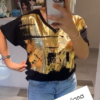 Blusa algodón con metalizado talla única