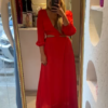 Vestido en seda Talla u rojo